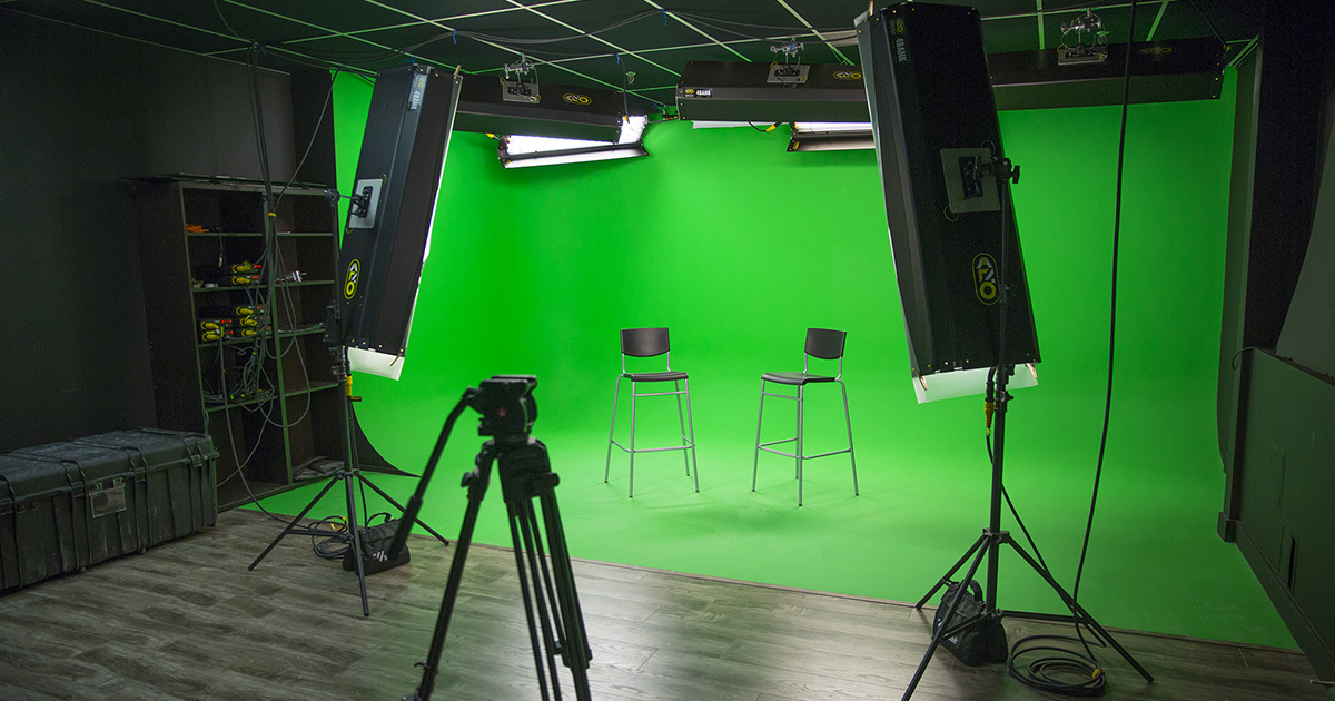 Greenbox háttér a videó gyártáshoz chroma key technikával