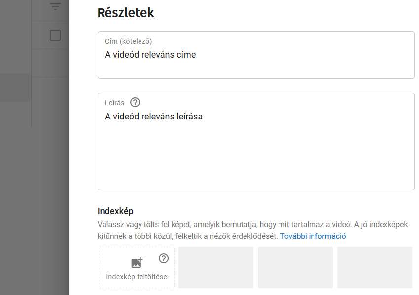 YouTube videó feltöltésének keresőoptimalizálása